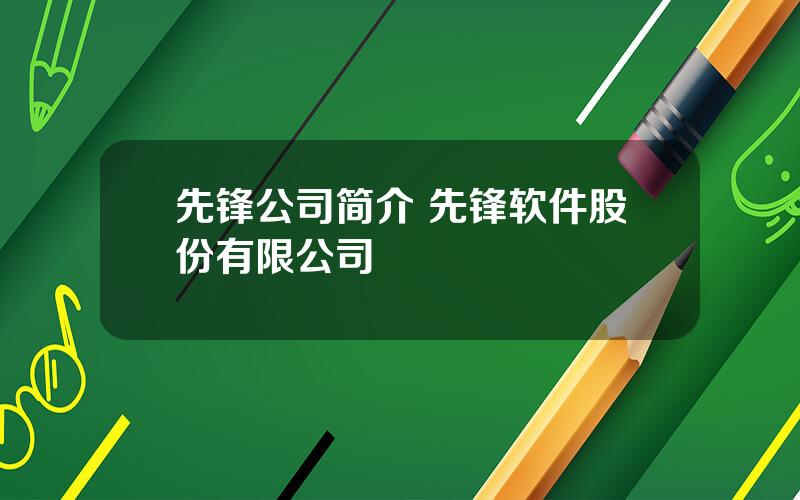 先锋公司简介 先锋软件股份有限公司